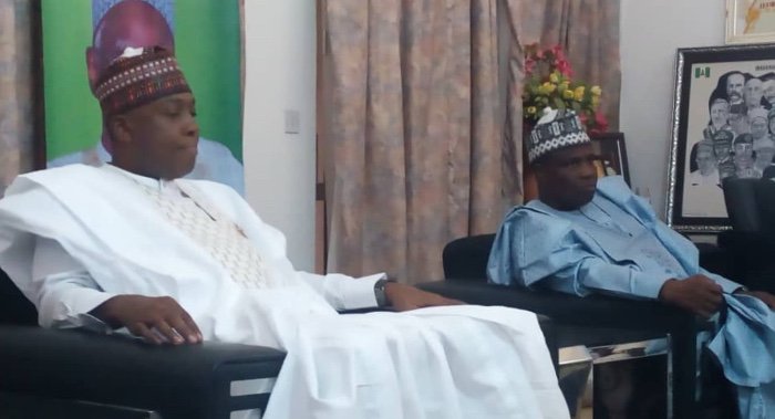 Senator Bukola Saraki with Sokoto State Governor Aminu Tambuwal