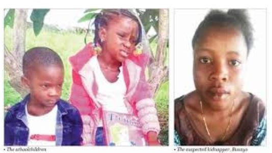 Two Lagos school childen kidnapped by a nanny have been found