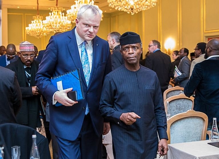 Vice President Osinbajo with Dr. Stefan Liebing, Chairman of German-African Business Association