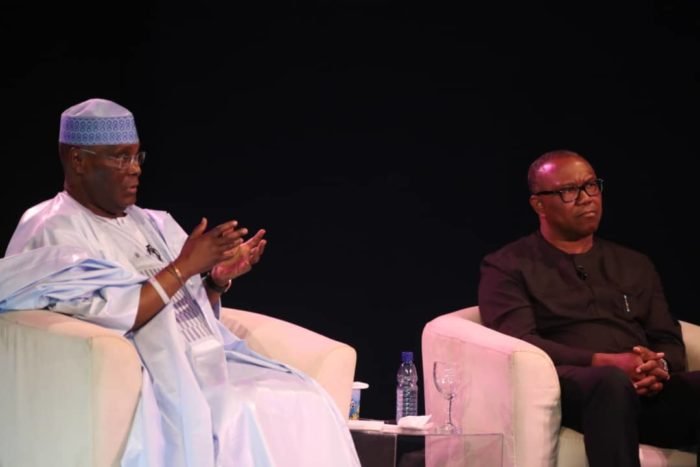 Atiku Abubakar and Peter Obi at The Candidate on Wednesday