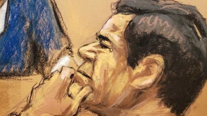 El Chapo stared calmly ahead in court during Thursday's testimony