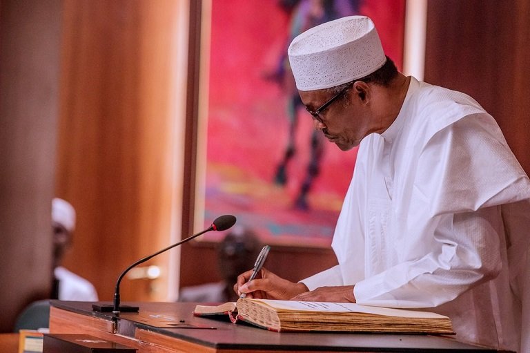 President Muhammadu Buhari signs state legislature and state judiciary financial autonomy into law CAMA African Trade Insurance Agency teachers