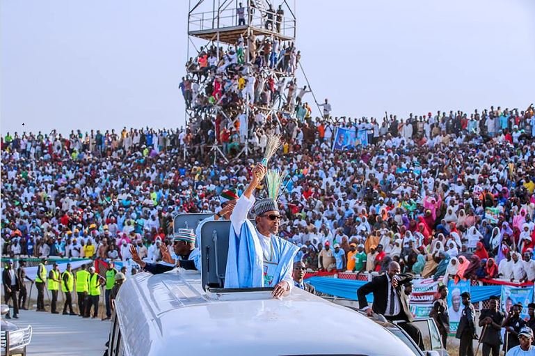 President Muhammadu Buhari was dazed by the mammoth crowd that received him in Kaduna