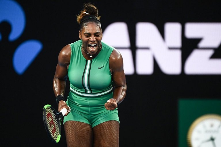 Serena Williams beat world number Simona Halep 6-1, 4-6, 6-4