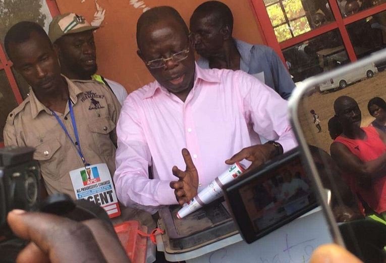 Comrade Adams Oshiomhole delivered his polling unit 100 percent