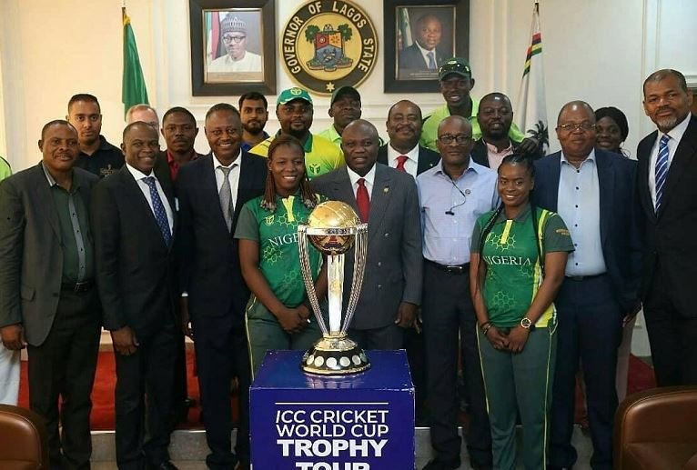 Governor Akinwunmi Ambode received the International Cricket Council (ICC) World Cup Trophy