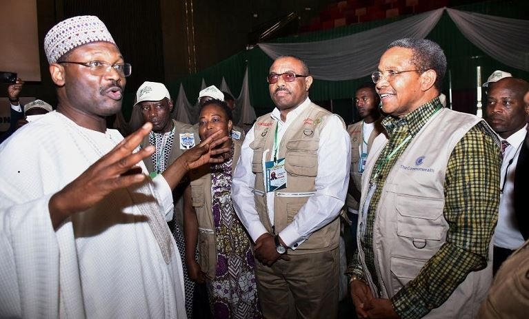 INEC chairman, Mahmood Yakubu, former Ethiopia Prime Minister Hailemariam Desalegn and other African Union observers