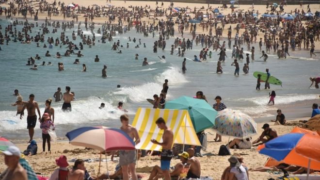 January was so hot Australians had to cool off at the beach in high numbers