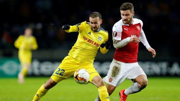 The Bate Borisov captain was a constant threat down the Arsenal left and laid on his seventh assist in as many Europa League matches this season