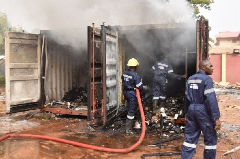 Two containers in custody of INEC election materials gutted in Awka