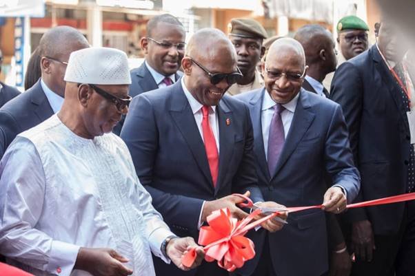 President, Republic of Mali, His Excellency, Ibrahim Boubacar Keita; Chairman, United Bank for Africa (UBA) Plc, Tony O. Elumelu; and the Prime Minister, Republic of Mali, Soumeilou Boubeye Maiga at the official launch making it the 20th subsidiary of the pan African Bank in Africa on Monday