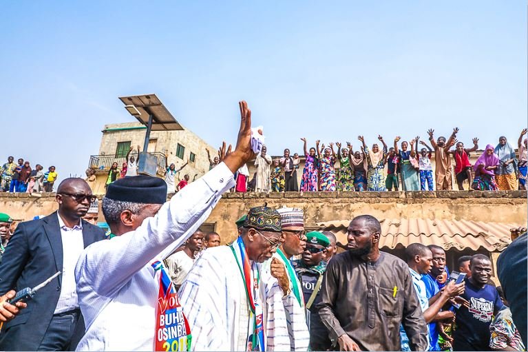 Vice President Yemi Osinbajo was received by mammoth crowds everywhere he went in Ilorin, Kwara State
