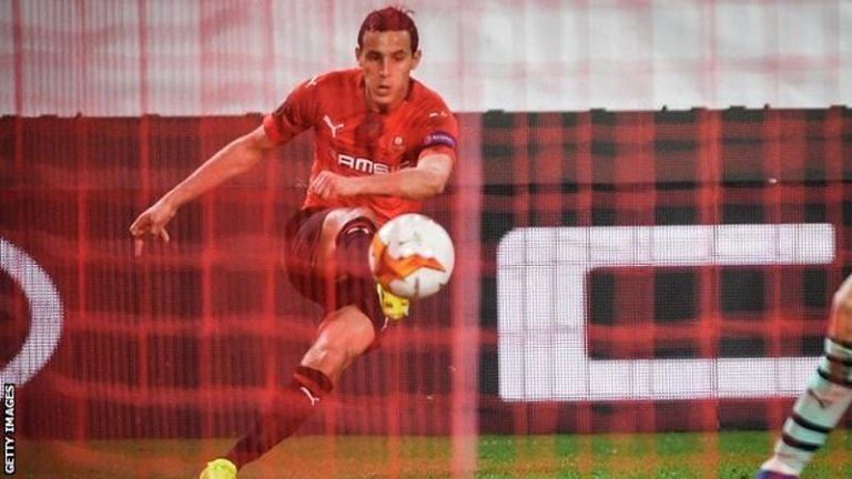 Algerian full-back Mehdi Zeffane was instrumental in Rennes second goal against Arsenal