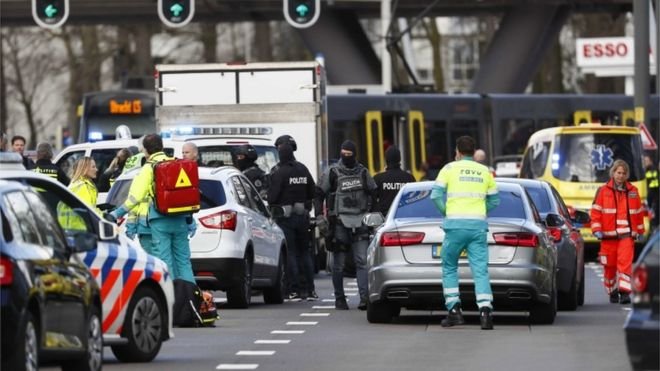 Anti-terrorism police are at the scene in Utrecht