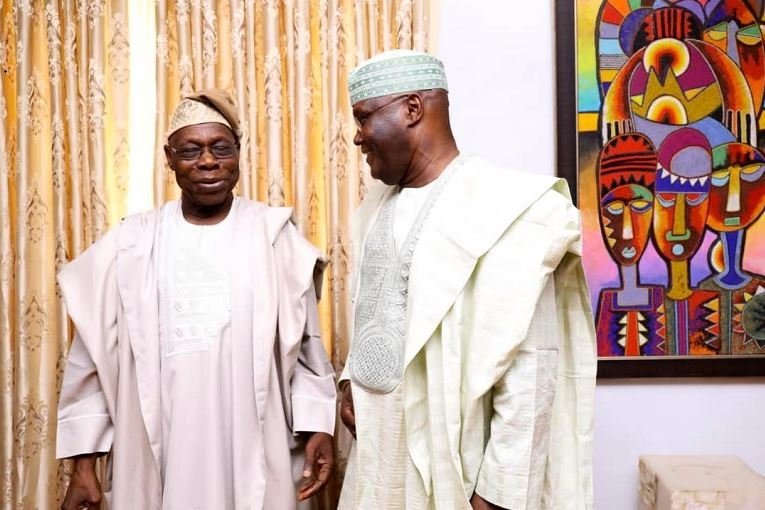 Chief Olusegun Obasanjo and Atiku Abubakar, the PDP presidential candidate