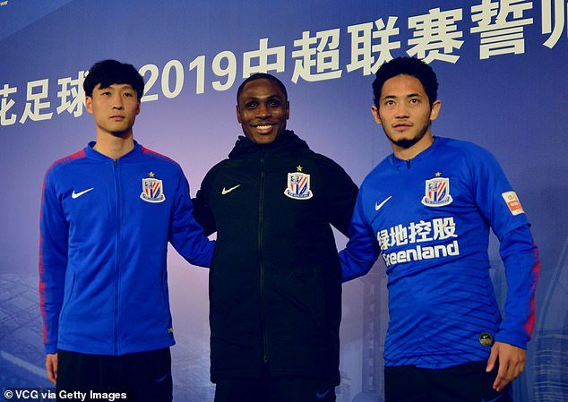 Shanghai Shenhua says Odion Ighalo (middle) will be punished over social media use