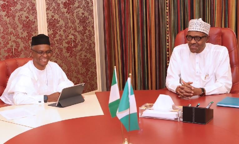 Governor Nasir El-Rufai met with President Muhammadu Buhari behind closed doors on Monday