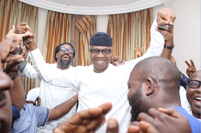 Prince Dapo Abiodun celebrating his victory at his country home in Iepru, Ogun State