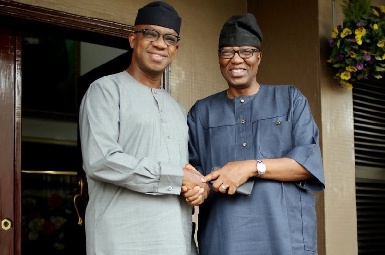 Prince Dapo Abiodun and Otunba Gbenga Daniel held a closed door meeting at the latter's home in Maryland, Lagos Competition