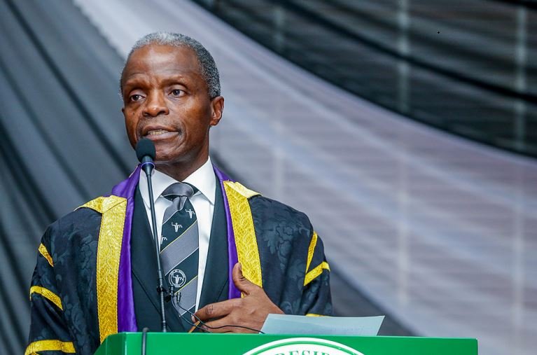 Vice President Yemi Osinbajo giving his remark at the Body of Benchers in Abuja