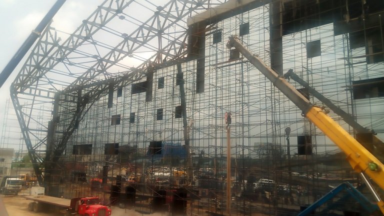Construction is ongoing at another section of Oshodi Transport Interchange on Tuesday, April 23, 2019