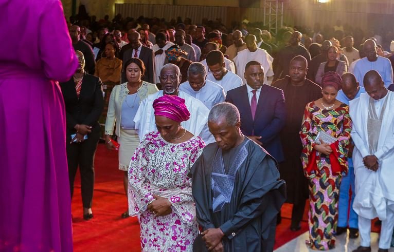 Vice President Yemi Osinbajo attends the Service of Thanksgiving for Gods Great Mercies in Abuja