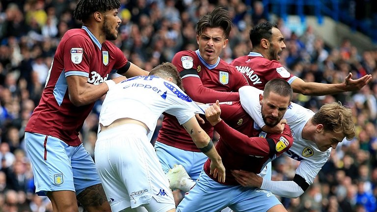 Leeds United and Aston Villa battle in Championship