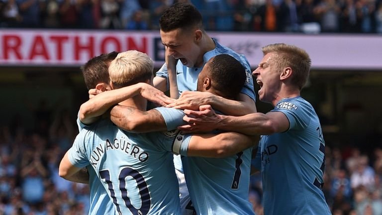 city players celebrate scoring