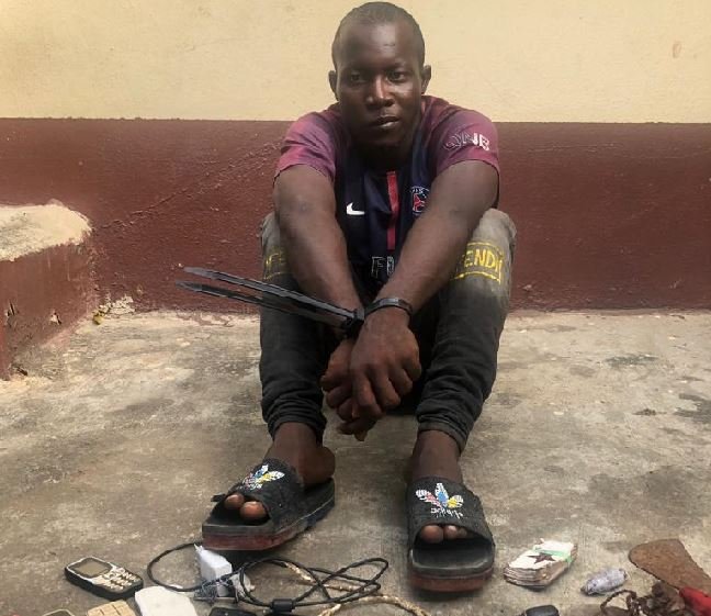 Olukoya Ayodele was arrested by the RRS in Lagos for peddling drugs