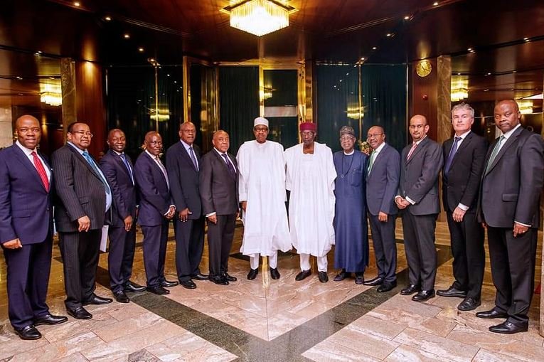 President Buhari receives in audience Group Chairman Ecobank Transnational Incorporated, Mr Emmanuel Ikazoboh at the State House