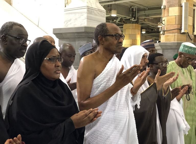 President Muhammadu Buhari performs Umrah at the Masjid Haram (Grand Mosque) in Makkah, Saudi Arabia