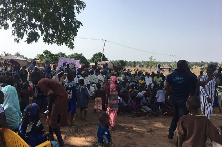 Tracka team sensitising the residents of Kawu in Niger State