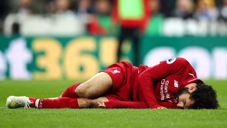 Mo Salah was stretchered off during the match against Newcastle
