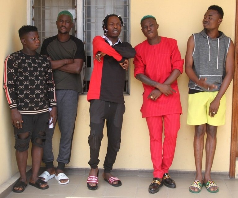 Naira Marley (third from left and Zlatan is fourth from left