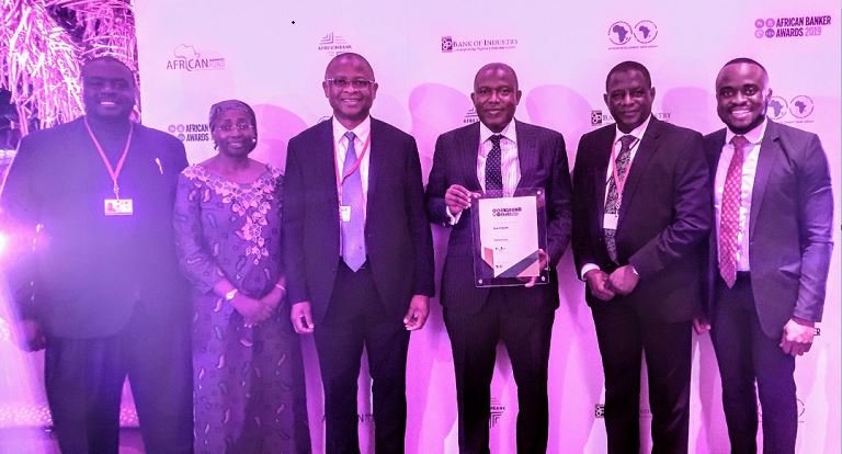 Bank of Industry management at the African Bankers Awards ceremony