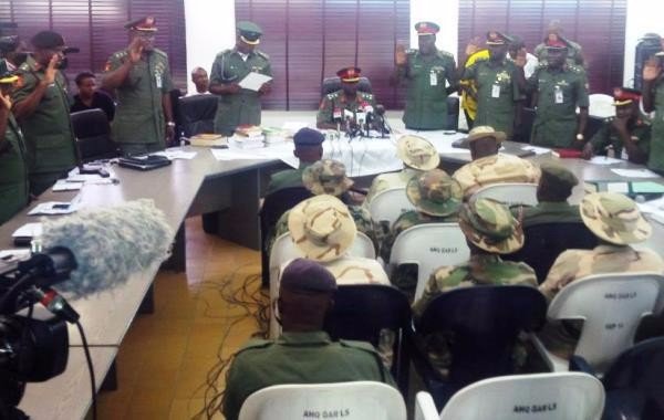 Brigadier Ezugwu inaugurating the court martial in Maiduguri
