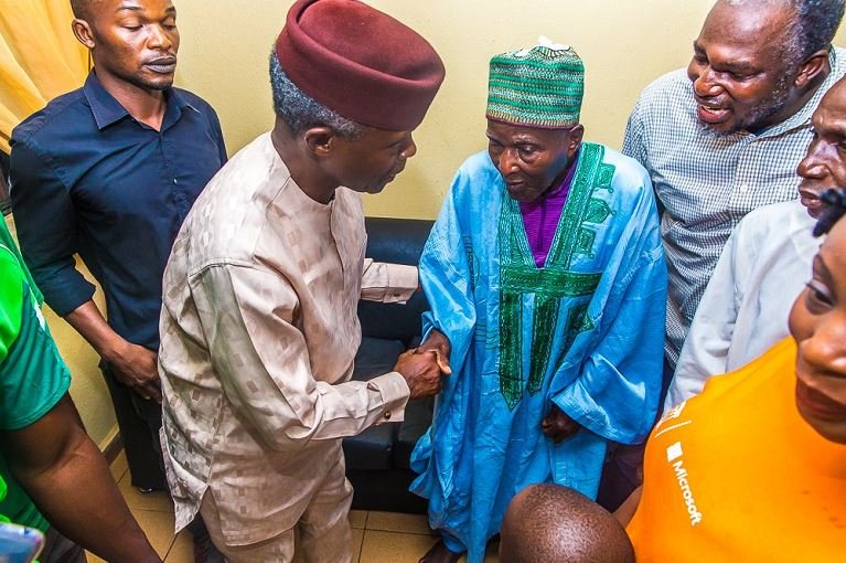 Vice President Yemi Osinbajo and Baba Alagazhin Gazazhin during a Family Chat