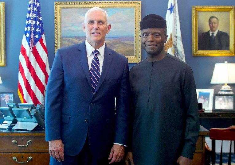 Vice President Yemi Osinbajo visited Vice President Mike Pence at the White House