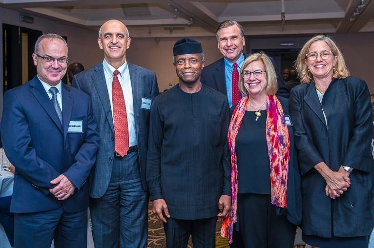 Vice President Yemi Osinbajo, Prof. Srikant Datar with others from Harvard Business School