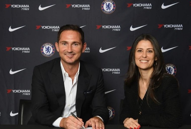 Chelsea director Marina Granovskaia and Frank Lampard