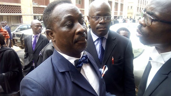 Ogunlana Adesina in court during his fraud trial