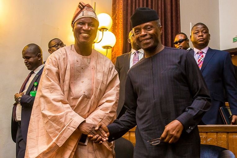 VP Yemi Osinbajo with Chairman of Symposium, Prof. Mobolaji Ebenezer Aluko