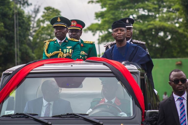Vice President Yemi Osinbajo, SAN, represents President Muhammadu Buhari as the Special guest of honor at the annual Nigeria Army Day Celebration in Ikeja Cantonment, Lagos