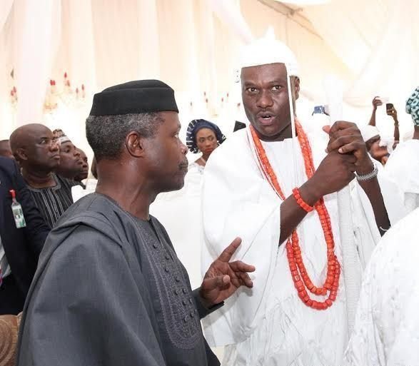 Vice President Yemi Osinbajo and Ooni of Ife, His Imperial Majesty Oba Adeyeye Ogunwusi