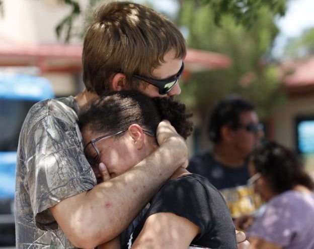 Kianna Long, right, spoke of the panic in Walmart