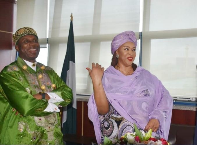 Minister of Transportation Rotimi Amaechi and Minister of State for Transporation, Gbemisola Saraki