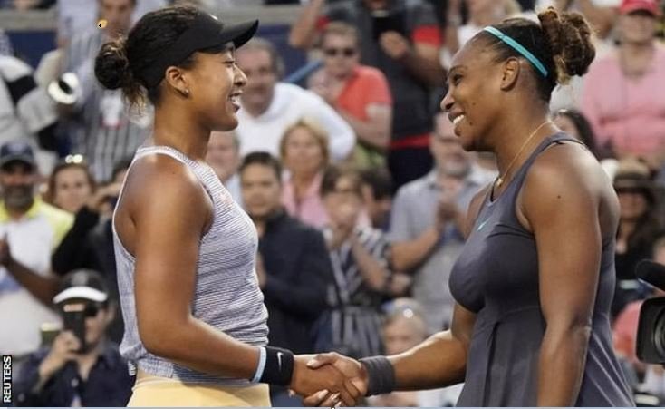 Naomi Osaka (left) was facing Serena Williams for the first time since their 2018 US Open final