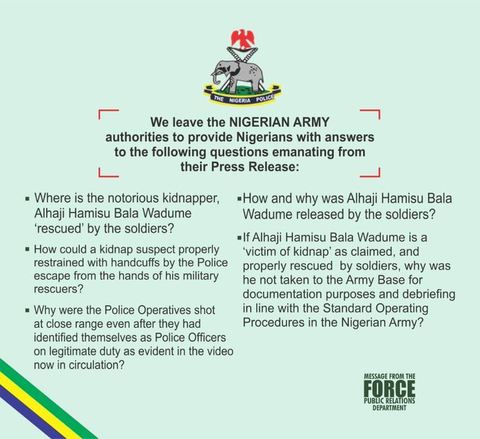 Nigeria Police demand that the Nigerian Army provide answers #ProvideAnswersNigerianArmy