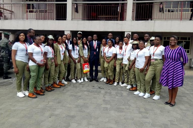 The visiting corps members with Abdulrasheed Bawa