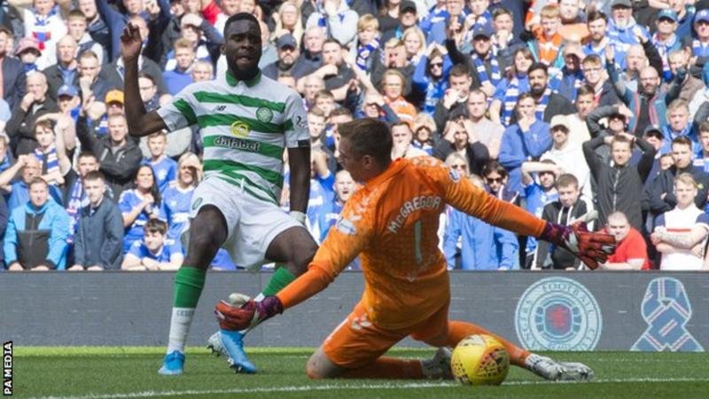 Odsonne Edouard slid Celtic in front with his fifth goal in seven Old Firm appearances